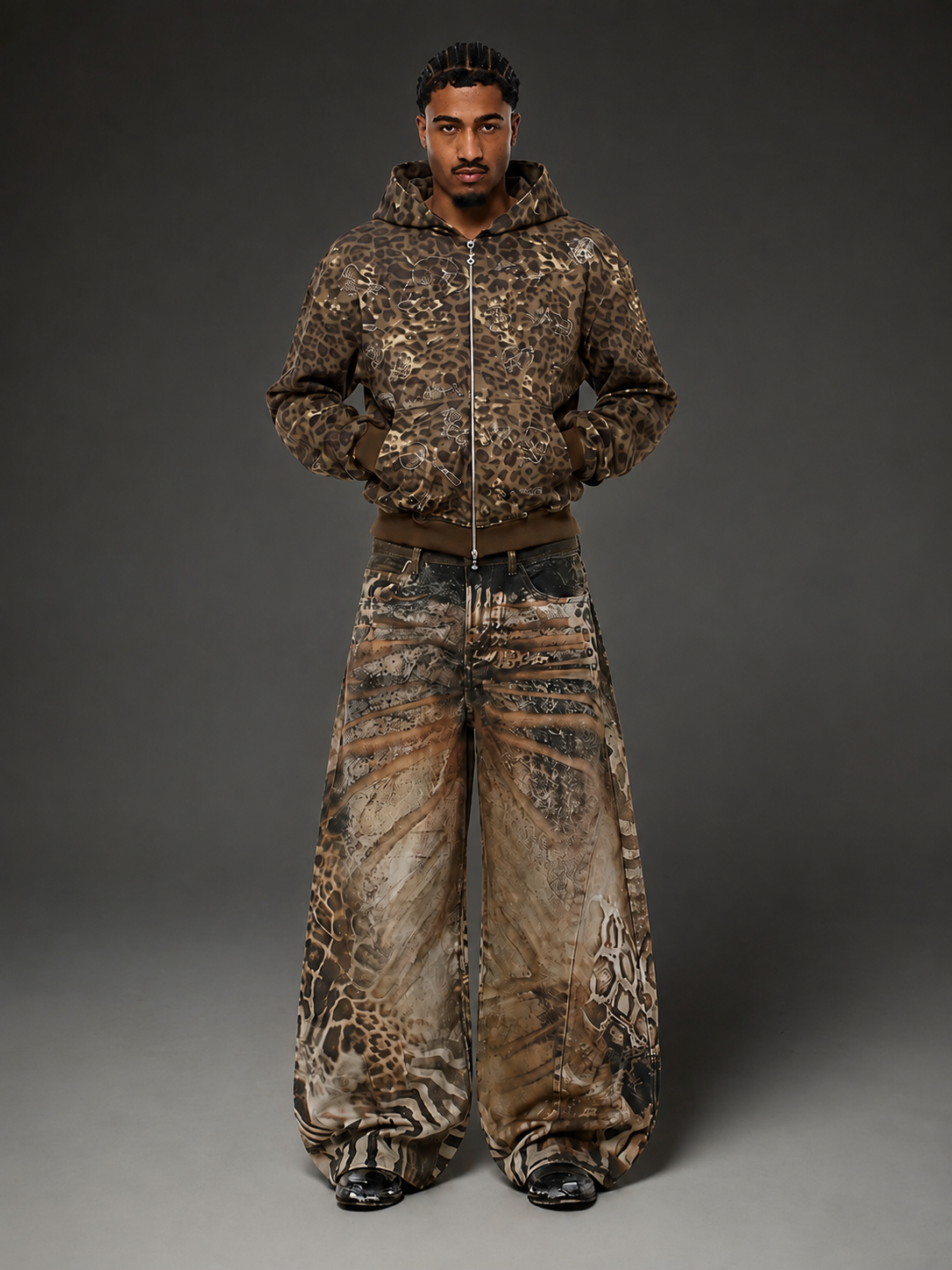 Baggy Animal Print Jeans