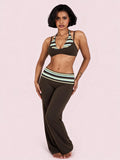 Striped Foldover Pants